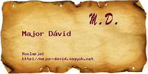 Major Dávid névjegykártya